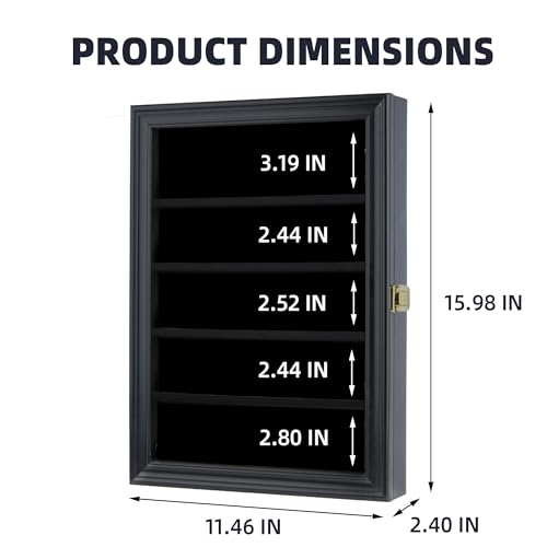 Image of 11.5 X 16 Pin Display Case Medal Shadow Box with 98% UV Protection for Military Medals, Beach Tags, Jewelry Pins, Pin Gift, Insignia Ribbons Memorabilia (Black Finish)