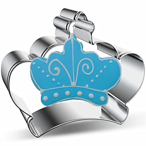 Large Size Crown Shaped Cookie Cutter, Stainless Steel Queen/King/Prince/Princess Crown Cookie Cutter, 4.6 Inches (Model 1) #TOP4