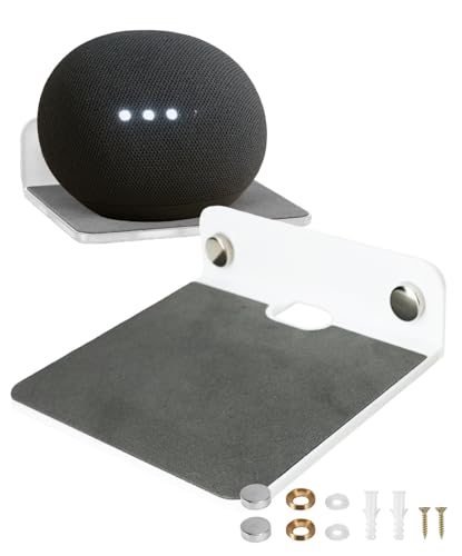 S.fields.inc 壁掛けスマートスピーカースタンド 小型 ウォールマウントブラケット カメラ台 壁面棚 壁収納 (ホワイト)