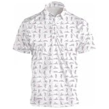 Polo da uomo con stampa umoristica allover – Maglietta a maniche corte con motivo ambiguo, divertente maglietta per feste e tempo libero, Stil_c01 Bianco, XXL