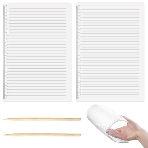 2 PCS Straight Line Stencils for Journaling, Plastic Straight Line Stencil Templates Envelope...