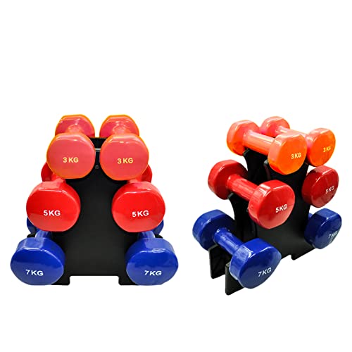 sports dumbbell set with rack