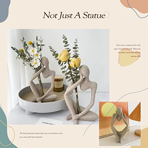 Umyth Thinker Statues Set Of 3, Sandstone Resin Thinker Statue Ornaments, Abstract Style Sculpture Statue Collectible Figurines For Home Decor/Office/Bookshelf/Desktop/Decorations #TOP2