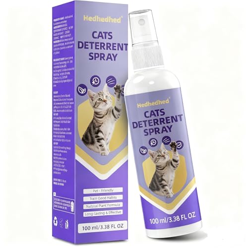 Hedhedhed Cat Deterrent Spray - Effective Repellent Spray for Furniture Protection, Safe Natural Indoor & Outdoor Training Aid to Stop Scratching & Urine Marking (100 ML)