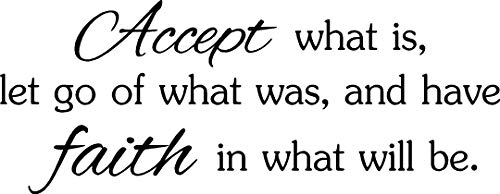 Accept What Is Let Go Of What Was And Have Faith In What Will Be God Cute Wall Vinyl Religious Inspirational Quote Lettering Art Saying Sticker Stencil Nursery Wall Decor #TOP1