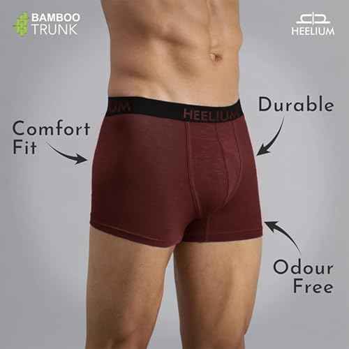 Image of HEELIUM Bamboo Underwear Trunk for Men | 3X Softer Than Cotton & Odour Free | Stretchy Fabric & Durable Waistband