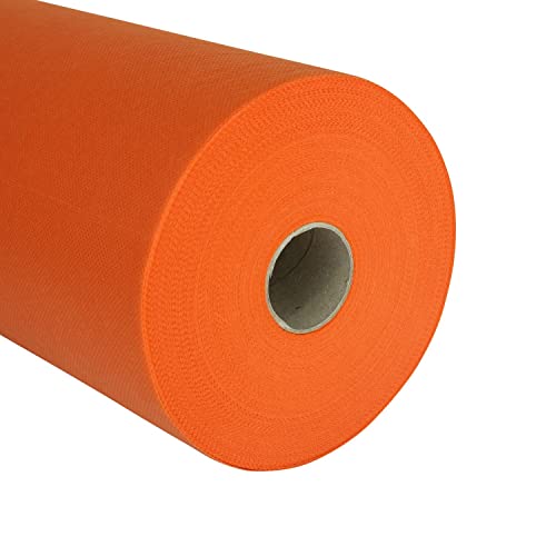 INTERCABO Nappe Non tissée jetable en Rouleau - 0,4m x 48m - prédécoupée Tous Les 0,3m - Nappe individuelle de 40cm x 30cm - spunbond Non tissé - Orange.