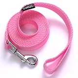 Siumouhoi 6 FT Puppy Leashes, Strong Traditional Style Leash with Easy to Use Collar Hook,Dog Lead Great for Small and Medium and Large Dog (Pink, 5/8 in x 6 ft)