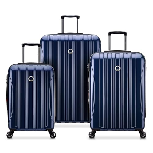 DELSEY PARIS Helium Aero Frame Luggage with Spinner Wheels Luggage Set, Cobalt Blue, 3-Piece Set (21/25/29)