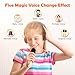 JUNGLE MONSTER Mini Karaoke Machine, 4 Magic Voices Mini Karaoke Machine with 2 Wireless Microphones, Wireless Karaoke Machine for Kids, Kids Karaoke Machine for Christmas Birthday Gifts Toys - Beige