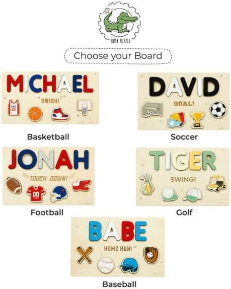 Miniatura 4 de Rompecabezas con nombre de golf, agujero en un cumpleaños, regalo de bebé, rompecabezas temáticos deportivos para niños pequeños, regalo de bautismo