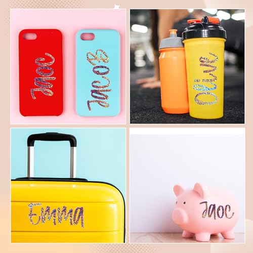Image of 6 Sheets UV DTF Cup Wrap Name Stickers for Water Bottles Waterproof Custom Vinyl Decals Personalized Lettering Gift Stickers for 14-40oz Tumbler Cups Mugs DIY Craft (Colorful)