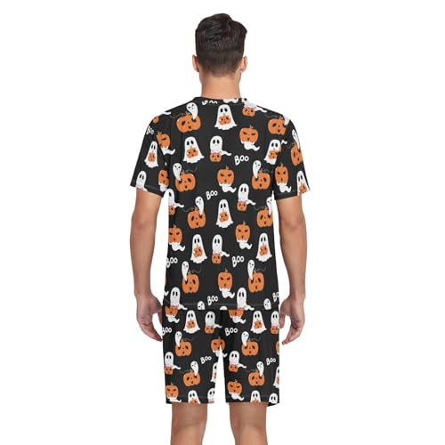 Laprad Men's Pajamas Set Two Piece Short Sleeve Sleepwear Comfortable Loungewear with Pockets3