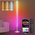 Marlrin RGBW Floor Lamp, Color Changing Standing LED Corner Lamp, Modern Lamp with Music Sync, Compatible with Alexa?Wi-Fi APP and Remote Control, 57.8" Floor Lamp for Living Room and Bedroom, Silver
