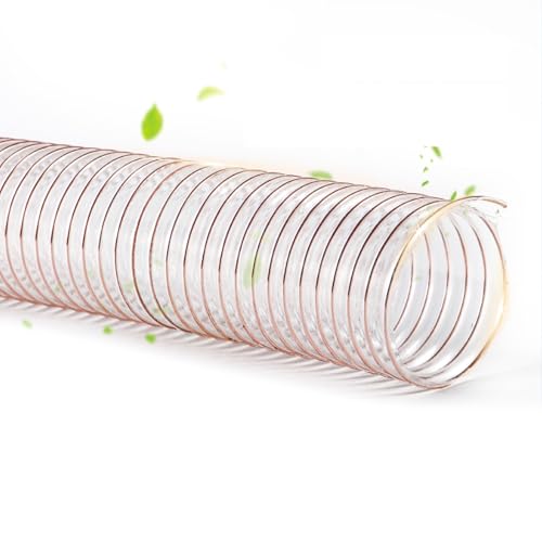PU Flexible Vacuum Cleaner Hose for Industrial Woodworking Cleaner, Clear Fume Collection Hose for Dust Collectors Puncture Resistant, for Table Saw/Planer/Wood Shop Dust Collection System(L 1m(3.3