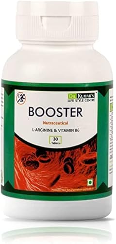IKJ Lifestyle Centre Booster Nitrogen L-Arginine Tablets | HCL & Vitamin B6 | Support Healthy Blood Circulation | Health Supplement | 30 Tablets | 1000mg