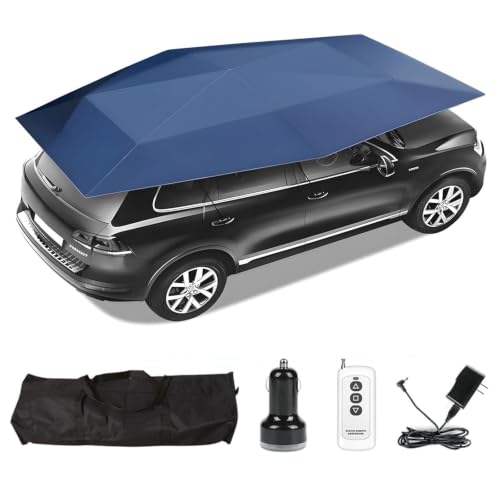 Wangyingxu Toldo para Coche Totalmente Automático, Cochera Portátil Refugio Solar para Vehículos | Impermeable Y Anti-UV, Fácil Montaje con Asistencia Hidráulica, Diseño Plegable Length-4.6m