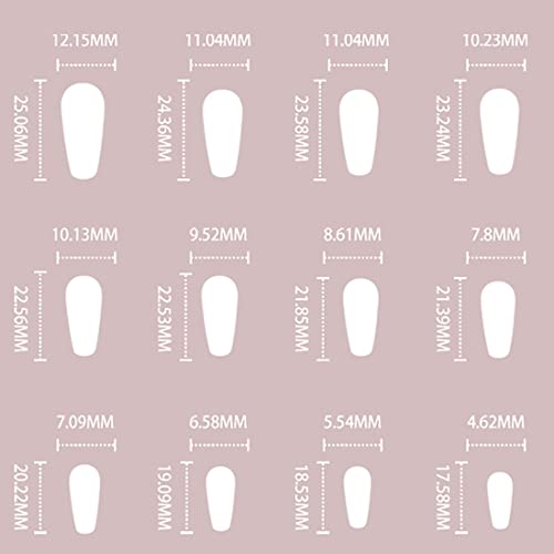 Prosy 24 unghie quadrate francesi medie e lunghe
