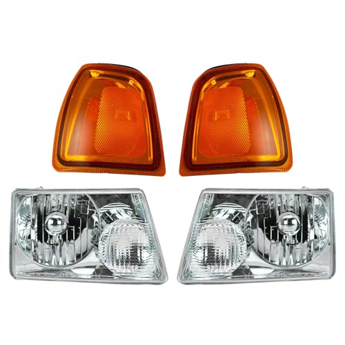 Driver & Passenger Side Headlight & Corner Light Lighting Kit Fits 2001 2002 2003 2004 2005 Ford Ranger