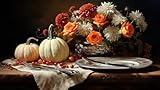 adrium Acryl-Bild 130 x 70 cm: Gedeckter Tisch mit herbstlichem Dekor zum Erntedankfest. Generative KI (211736996)