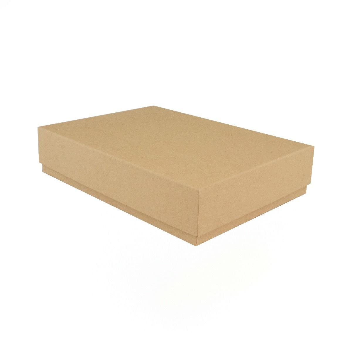 10 A5 Eco-friendly Luxury Rigid Presentation Gift Boxes, 238 x 173 x 53mm, Kraft | Deep Gift Box Suitable For Clothes, Books, Stationery & More | 2-Piece Design, Recyclable, Kraft Paper