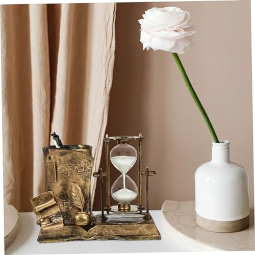 Yardwe Folha Cilíndrica Ampulheta Decoração De Mesa Para Casa Decoração De Cena DIY Artesanato Em Re