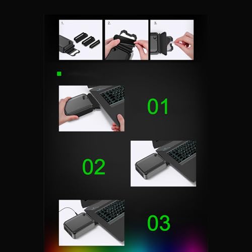 Ventilador de refrigeración para ordenador portátil - Radiador para PC - Control de viento bajo ruido para trabajo multitarea juego intensivo para uso exterior Café - imagen 7