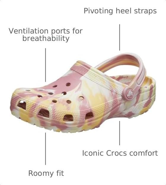 Image of Crocs Unisex Adult Classic Marbled Tie-dye Clogs