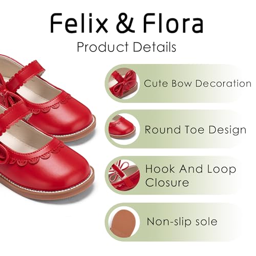 Image of Felix & Flora Toddler Girl Mary Jane Dress Shoes - School Oxford Flats for Girl Party Shoes.