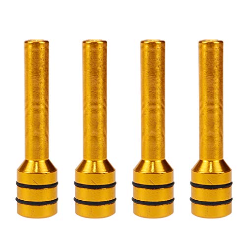 Modengzhe 4 Pcs Orange Aluminum Alloy Car Door Lock Knob Covers, Universal Fit Interior Door Pull Pin Cover for Most Vehicles, 5mm Shaft Hole Diameter w 7mm Shaft Diameter