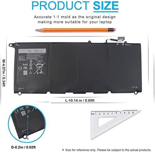 Image of JD25G 90V7W Laptop Battery Compatible for Dell XPS 13 9350 XPS 13 9343 Series Notebook JD25G 0DRRP 0N7T6 5K9CP DIN02 JHXPY P54G001 P54G002 Notebook Battery Replacement
