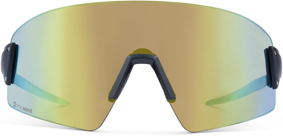Optic Nerve FixieBLAST Premium Performance Sport Sunglasses - Shield Frame, UV Protection, Anti-Glare - Unisex Fit