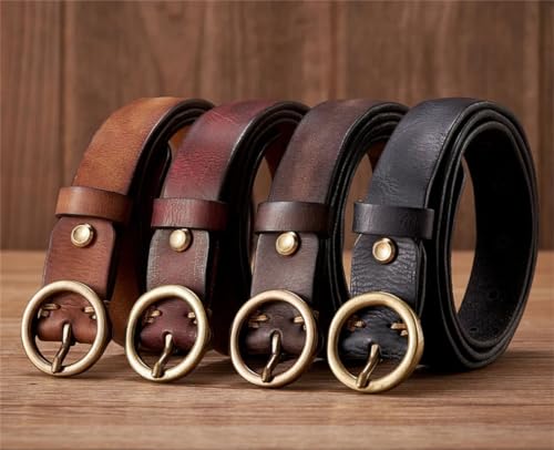 Rfmfkkg Women 2.5cm Copper Belts Buckle Leather Casual Jeans Thin Belt Retro Ladies Strap Girl Belt2