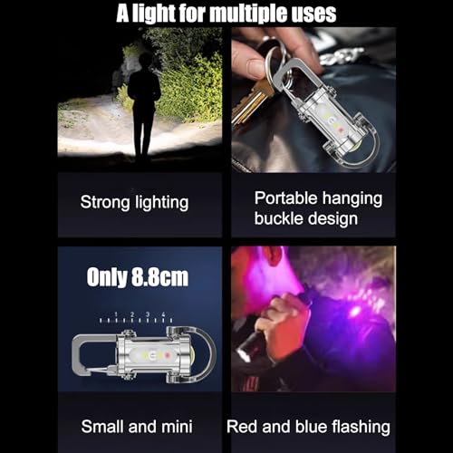 Mini Keychain Flashlight - USB Rechargeable Survival Light, Compact LED Torch | Waterproof Equipment Device, Multi Mode Signaling Tool For Hiking Mountaineering Camping Adventure Outdoor Act – Image 6