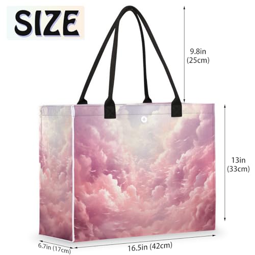 Pink Cloud Sun Tote Bag for Women Large Beach Bag Reusable Tote Bags for Work Travel Beach Shopping2