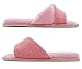 HomeIdeas Women’s Open Toe Terry Anti-Slip House Slide Slipper, Perfect for Hotel, SPA and Travel (Medium / 7-8 B(M) US, Pink)
