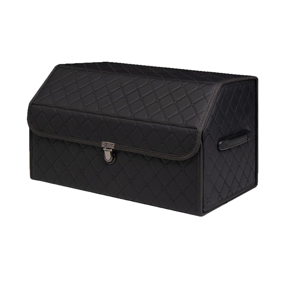 Cuero Organizadores de baúles Bolsas para Maletero del Coche Plegable Almacenamiento y organización para Lada Largus Vesta SW Cross,A/Black-M