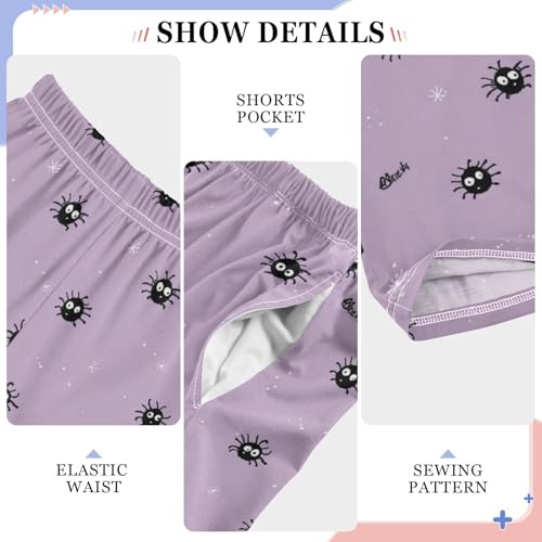 Cute Black Spiders Pajama Lounge Pants with Pockets Sleepwear Soft Elastic Waist PJ Bottoms 6-14 Years4