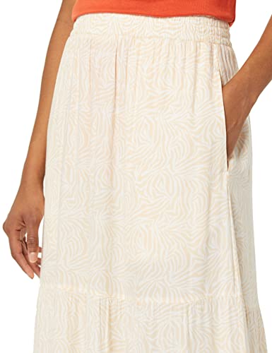 Amazon Essentials Women's Pull-On Woven Tiered Midi Skirt, Tan, Animal Print, Xx-Large #TOP4