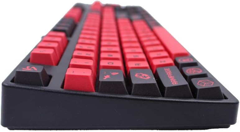 ONECAP DIY Keycap Black&Red Personalise Keycap Cherry PBT Dye-Sublimated 172 Keycaps Cherry Factory Height for Mechanical Gaming Keyboard (Black&Red)