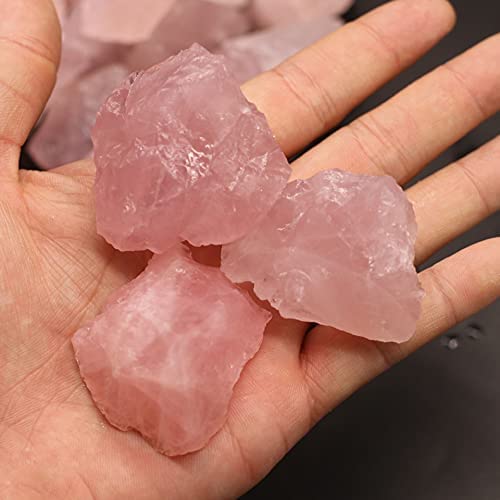Różowy kwarc surowy szorstki kamień kawałek skała naturalna róża kamień szlachetny do uzdrawiania medytacji Reiki korekta Vastu i dekoracja domu (1 kg) -B0CP7Y6F-01