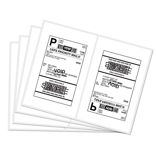RyhamPaper Direct Shipping Labels,Half Sheet Self Adhesive Shipping Labels for Laser & Inkjet Printers 200 Labels White