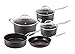 Tefal H902A5 Jamie Oliver Hard Anodized Induction Kochgeschirr-Set, 8-teilig, antihaftversiegelt, Thermo-Spot-Temperaturanzeiger, induktionsgeeignet, schwarz/grau