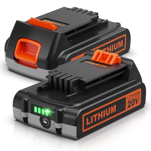 ELECtrysium with LED Power Indicator 4.0Ah 2Pack Replacement for Black and Decker 20V Lithium Battery Compatible with Weed Eater 20V LBXR20 LB2X4020 LBXR20B-2 20 Volt Max Power Tools (LBX2040-2P)