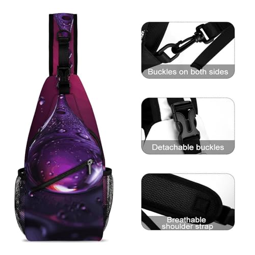 Mochila cruzada morral púrpura para senderismo y viaje miniatura 3