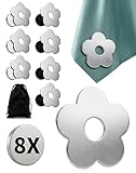 8+1 Tischdeckenklammern Magnet Tischdeckenbeschwerer Extra Schwer Tischdecken Beschwerer draußen Tischdeckengewichte Edelstahl Tischtuchklammern für alle Tisch Clips Tischklammern Blumen + Tasche