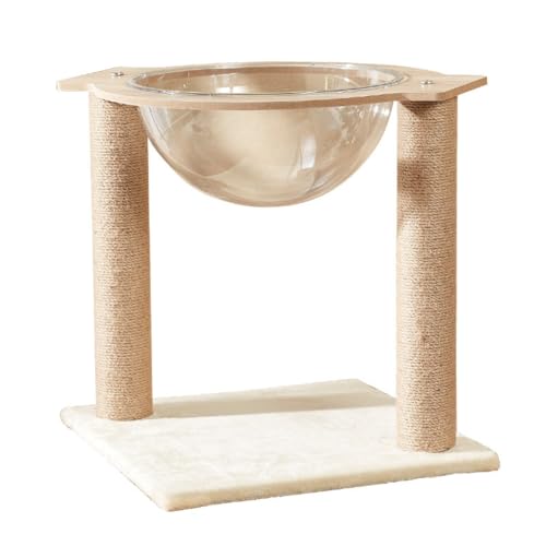 GIEOKDWOキャットタワー宇宙船 スリム 猫タワー ミニ 低い 小型猫用ハウス 麻紐爪とぎ 据え置き 人気 おしゃれ