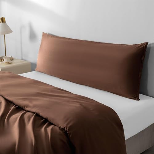 Image of Body Pillow Pillowcase with Zipper 1 piece,Coffee,20 inchx54 inch