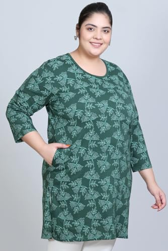 Image of RYSH Women's Plus Size Printed Longline Tops | Printed longline tops in multiple colours and plus sizes