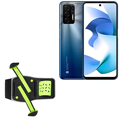 BoxWave Holster Compatible with BLU F91 5G - FlexSport Armband, Adjustable Armband for Workout and Running - Stark Green
